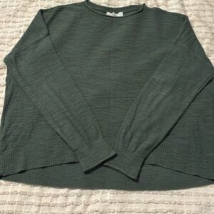 Loft Green Sweater. Cropped.